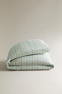KIDS GREEN CHECK DUVET COVER