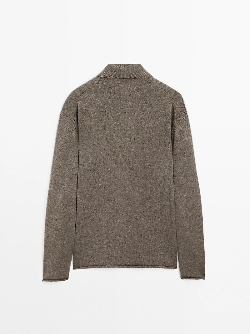 Cotton blend knit cardigan