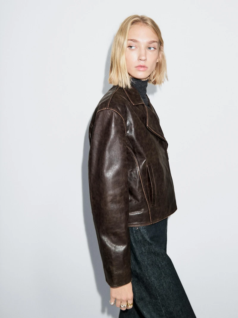 Nappa leather biker jacket