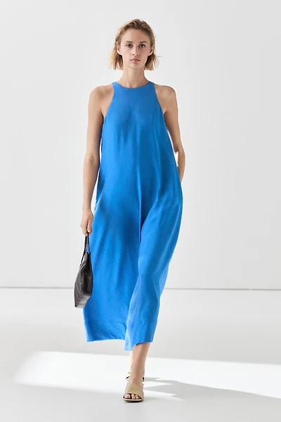 Flowing long halter dress