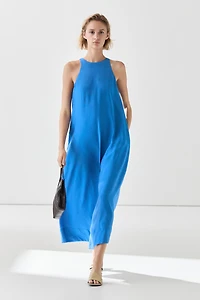 Flowing long halter dress