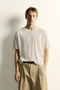 RELAXED FIT 100% LINEN T-SHIRT