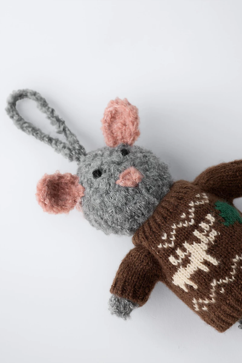 KNITTED BEAR ORNAMENT