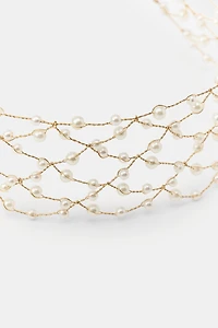 METALLIC MINI PEARL CHOKER