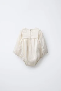EMBROIDERED FLORAL ROMPER