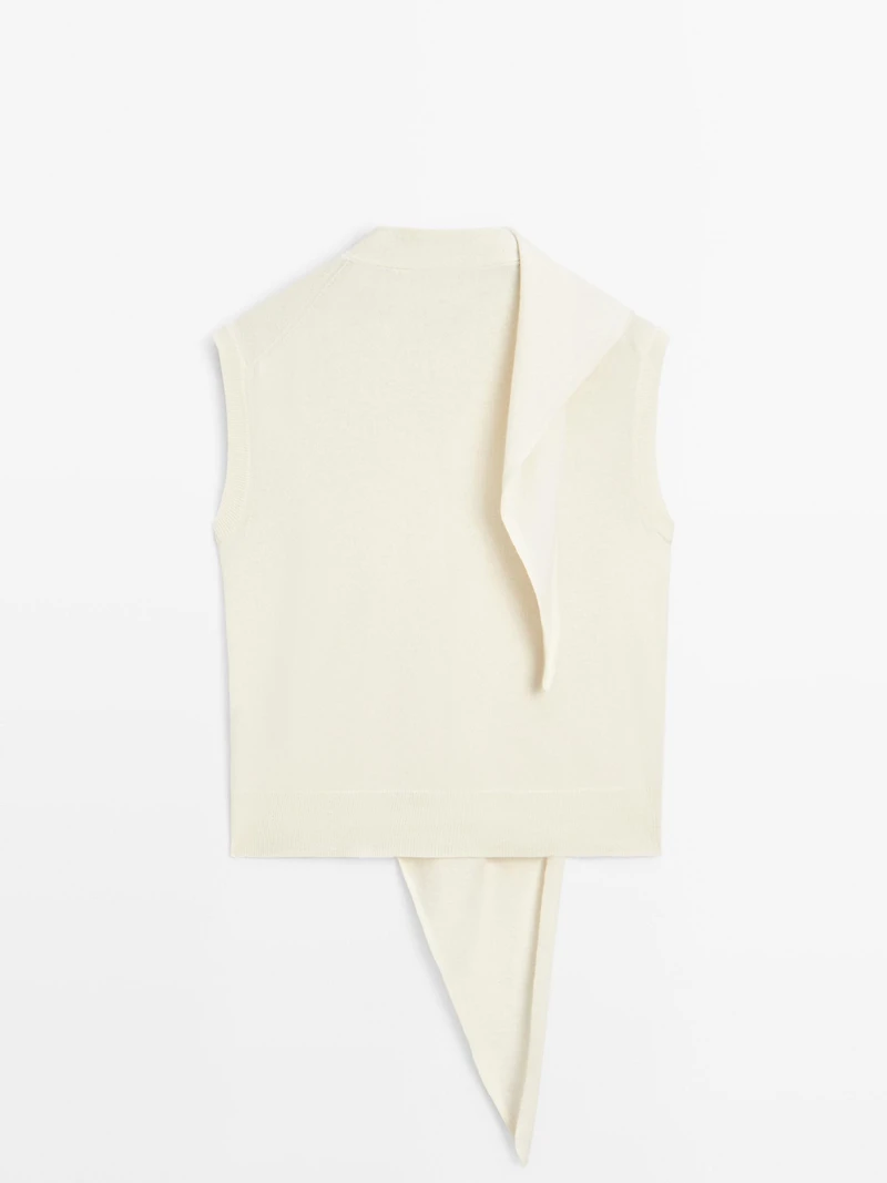 Veste sans manches écharpe 100 % laine