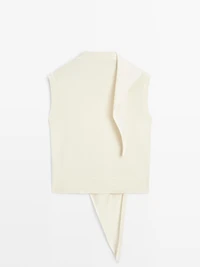 Veste sans manches écharpe 100 % laine