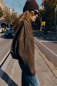 VESTE BOMBER EFFET DAIM