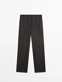 Flowing low-rise straight-leg trousers