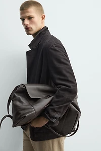 VESTE EN DAIM EFFET DÉLAVÉ