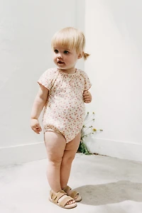 TEXTURED FLORAL BODYSUIT
