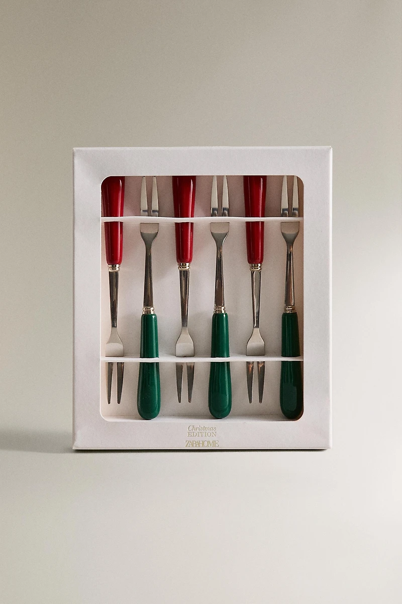 SET OF CERAMIC CHRISTMAS APPETIZER SKEWERS (SET OF 6)