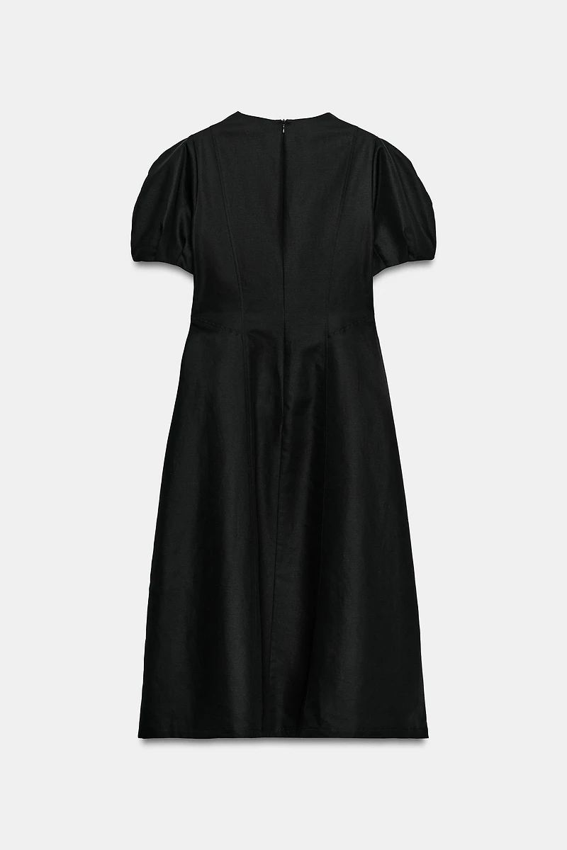 ZW COLLECTION LINEN BLEND MIDI DRESS