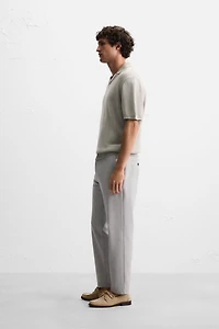 TEXTURED STRETCH PANTS