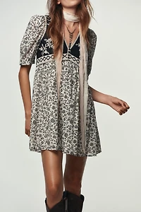 FLORAL PRINT COMBINATION SHORT DRESS