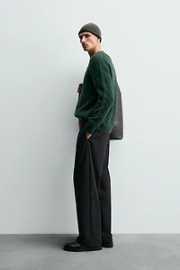 100% WOOL CABLE-KNIT JUMPER