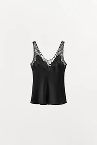 SATIN LACE CAMISOLE TOP