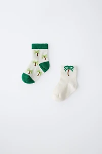TWO-PACK OF PALM TREE SHORT SOCKS