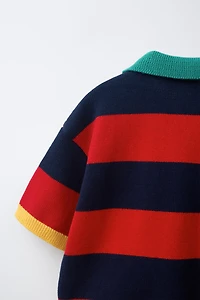 STRIPED KNIT POLO