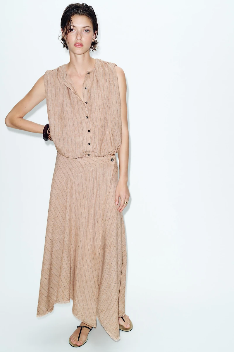 ASYMMETRIC STRIPED SKIRT