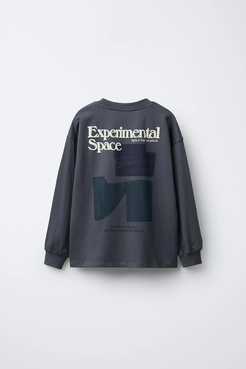 FLOCKED TEXT T-SHIRT