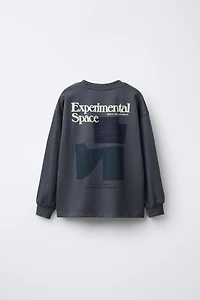 FLOCKED TEXT T-SHIRT