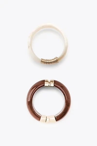 LOT DE 2 BRACELETS RIGIDES EN RÉSINE