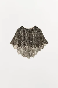 EMBROIDERED SEQUIN CAPE