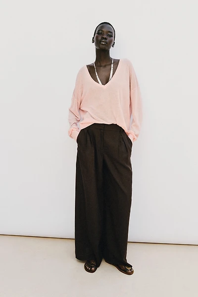 WIDE LEG LINEN PANTS