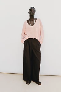 WIDE LEG LINEN PANTS