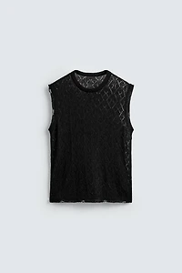 KNIT LACE VEST