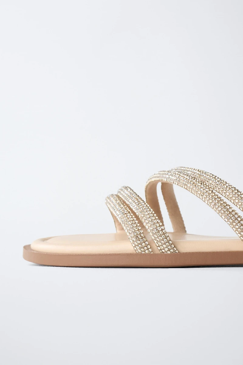 SANDALES À BRIDES BRILLANTES