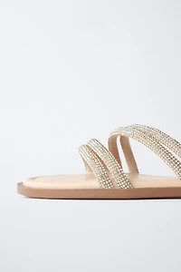 SANDALES À BRIDES BRILLANTES