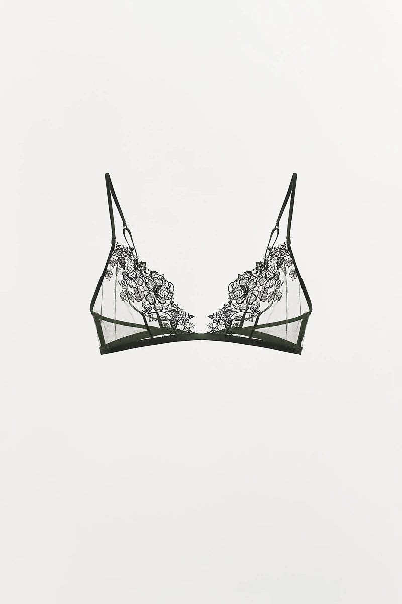 MESH LACE TRIANGLE BRA