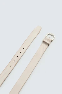 WASHED EFFECT LEATHER BELT
