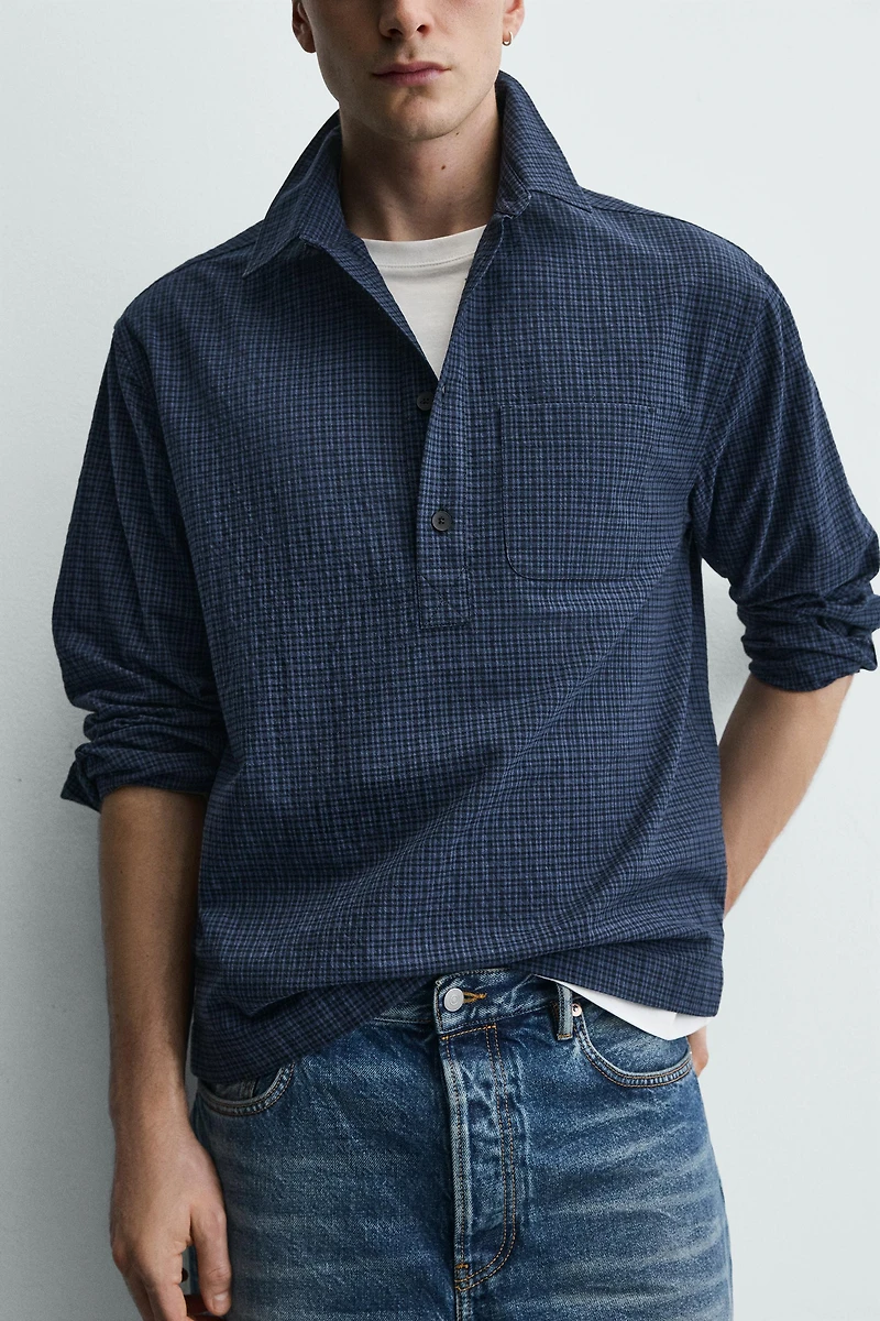 REGULAR FIT PLAID POLO SHIRT