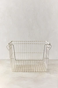 STACKABLE LACQUERED METAL BASKET