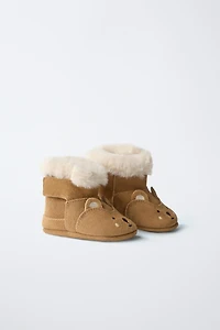 ANIMAL PRINT LINED BOOTS