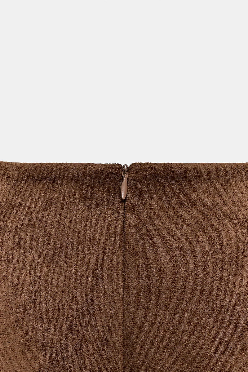 FAUX SUEDE SHORT DRESS