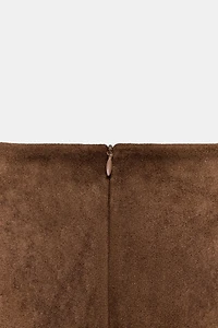 FAUX SUEDE SHORT DRESS
