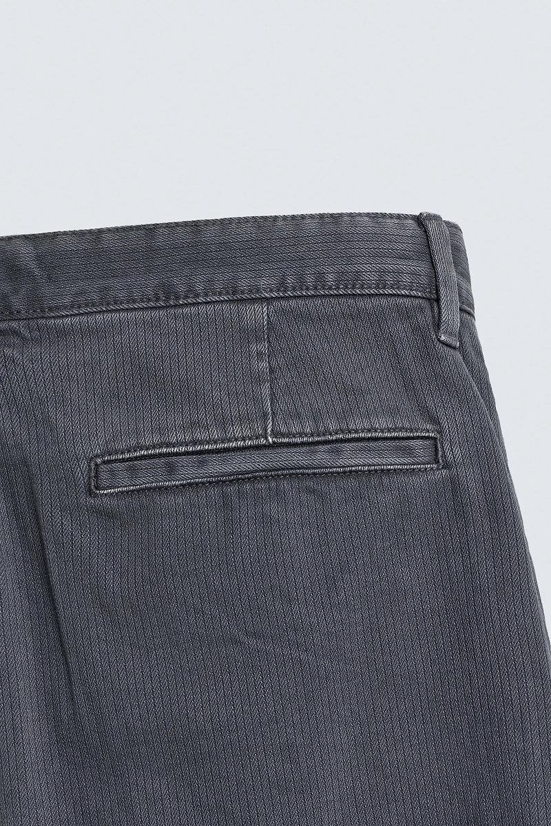 WASHED COTTON TEXTURED PANTS