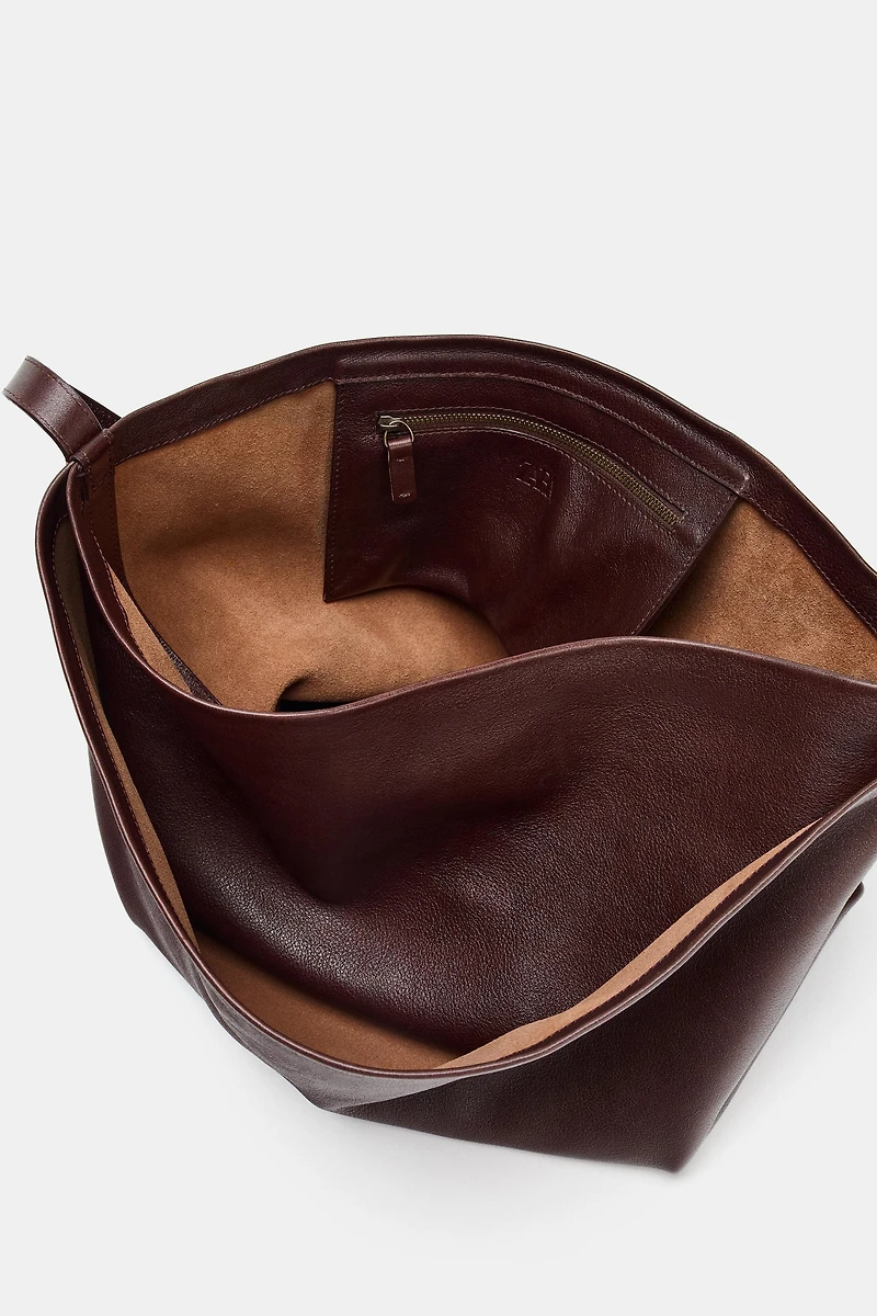 SAC SEAU EN CUIR À DOUBLE COMPARTIMENT