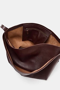 SAC SEAU EN CUIR À DOUBLE COMPARTIMENT
