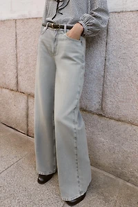 Z1975 HIGH-WAISTED WIDE LEG BELTED JEANS