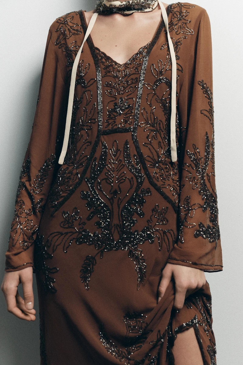 LIMITED EDITION BEADED GEORGETTE DRESS