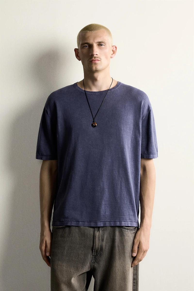 TEXTURED KNIT T-SHIRT