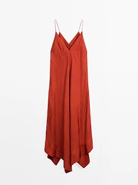 Flowing midi dress with ruffles