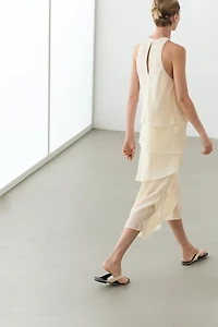 Robe midi fluide à volants