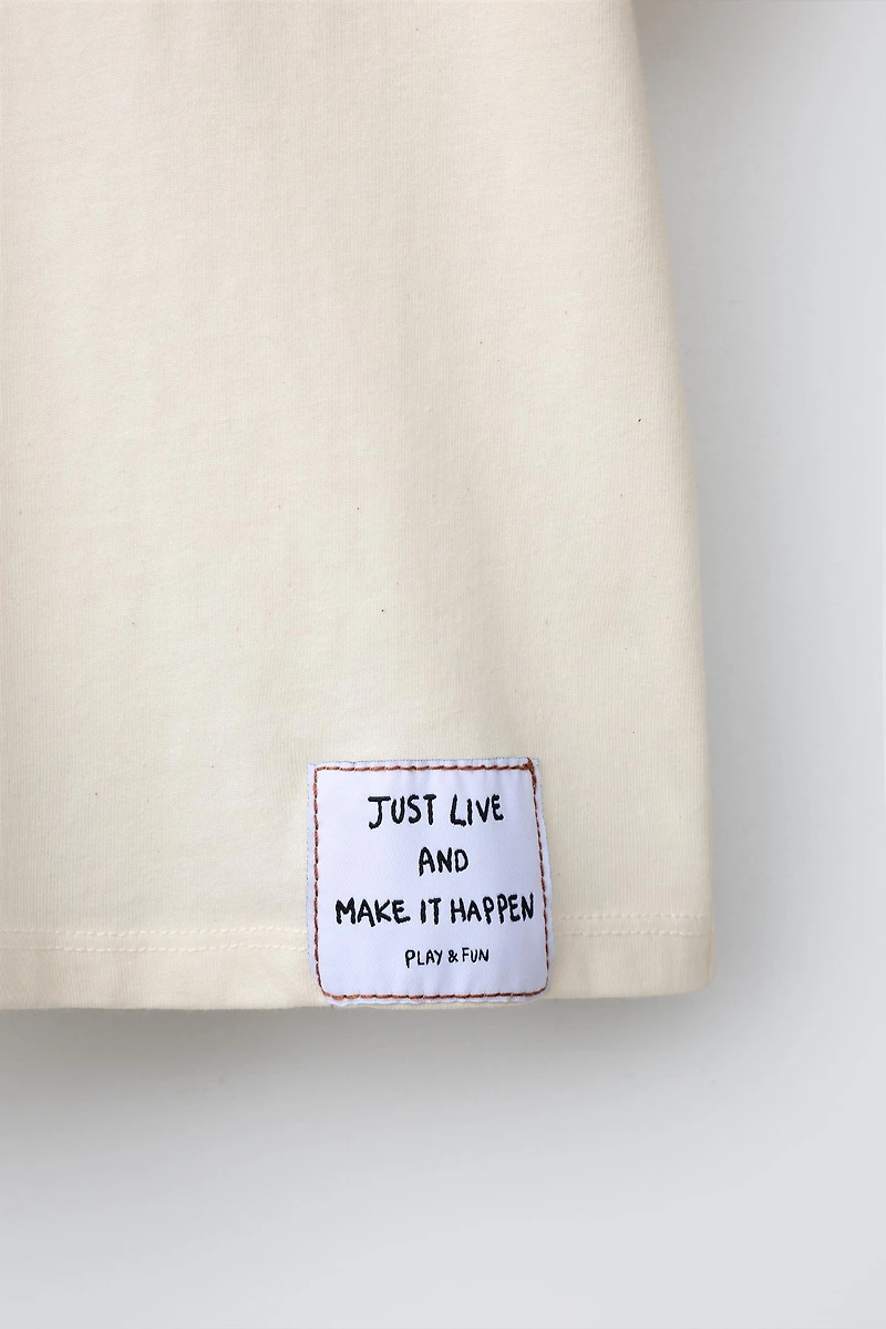 PRINTED TEXT T-SHIRT