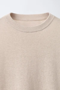 PLAIN LINEN AND COTTON T-SHIRT